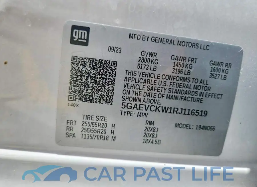 5GAEVCKW1RJ116519# 14