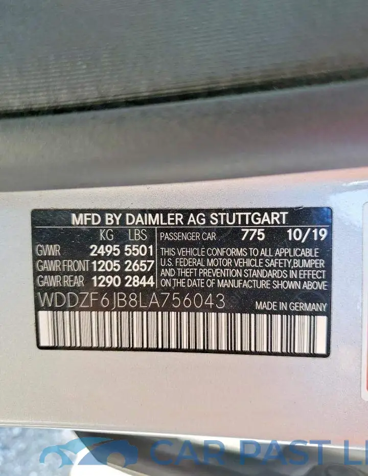 WDDZF6JB8LA756043# 12