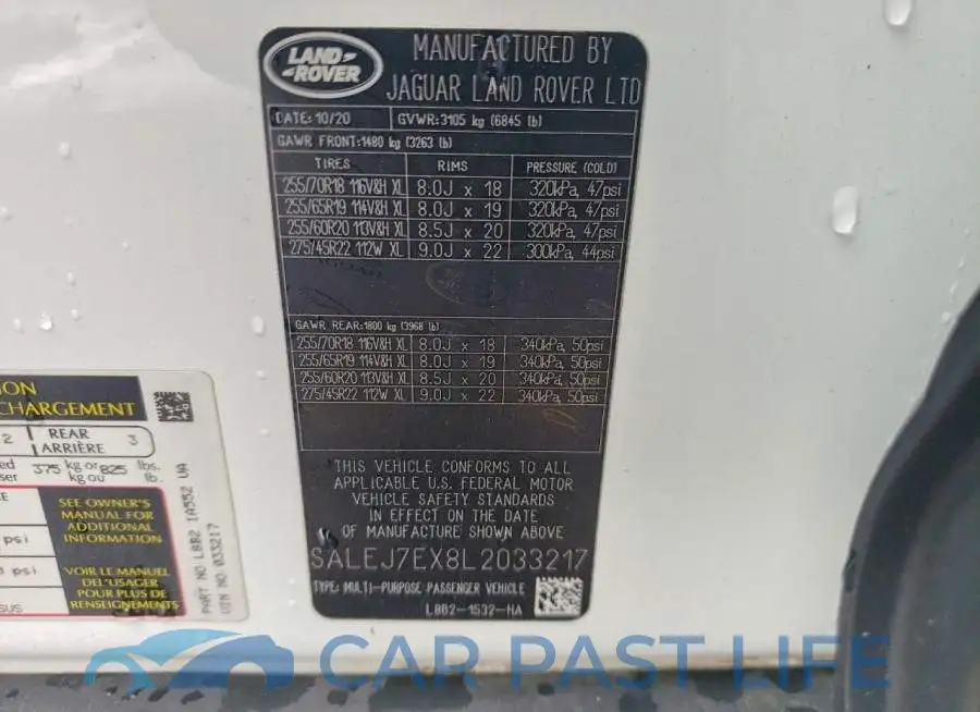 SALEJ7EX8L2033217# 12