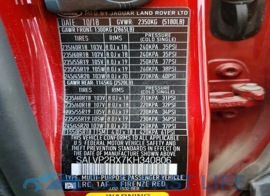 SALVP2RX7KH340806# 13