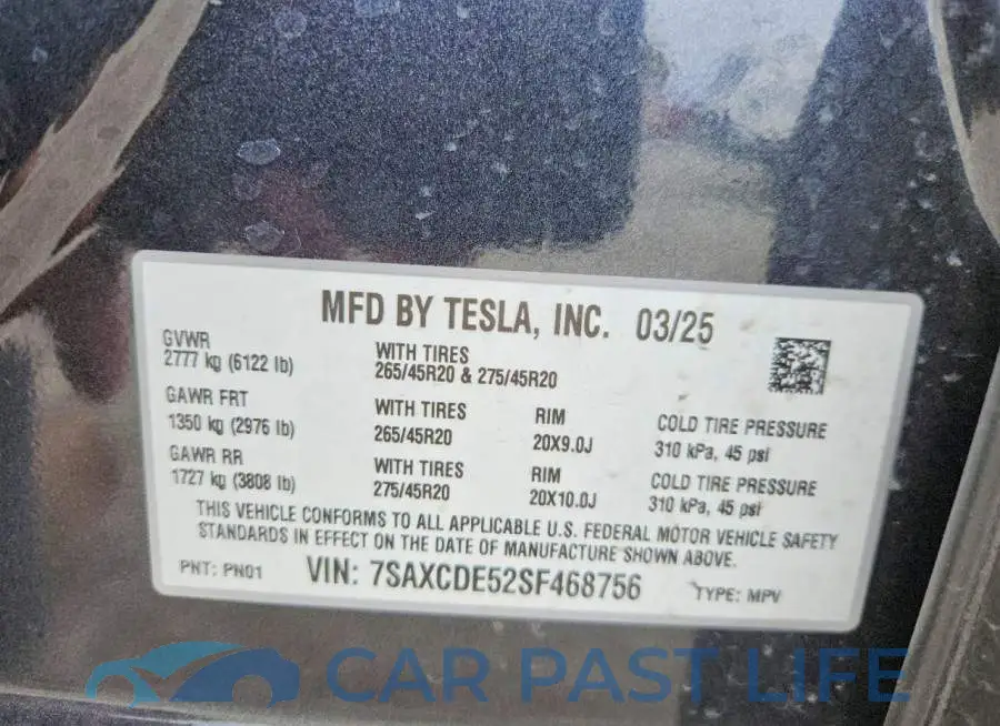 7SAXCDE52SF468756# 13
