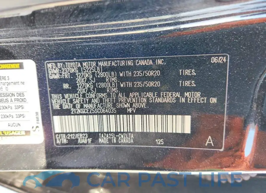 2T2KGCEZ5SC064035# 13