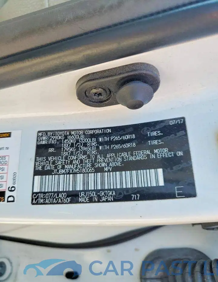 JTJBM7FX7H5180065# 13