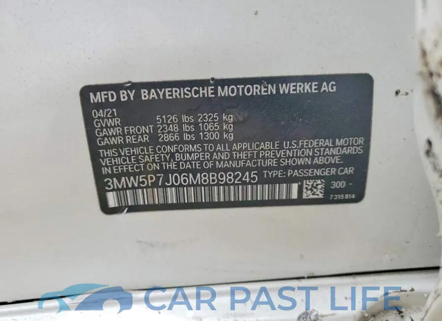 3MW5P7J06M8B98245# 12
