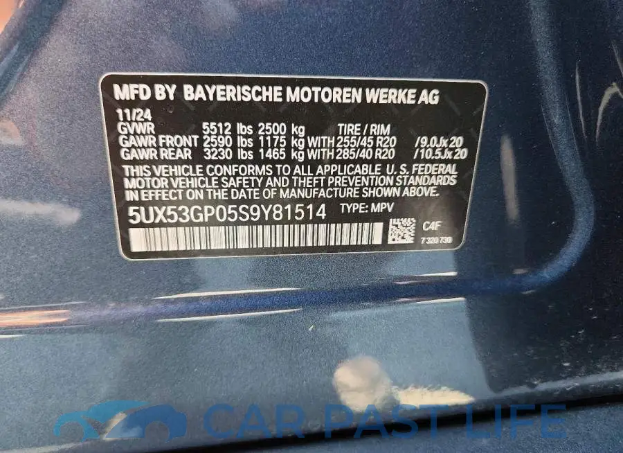 5UX53GP05S9Y81514# 12