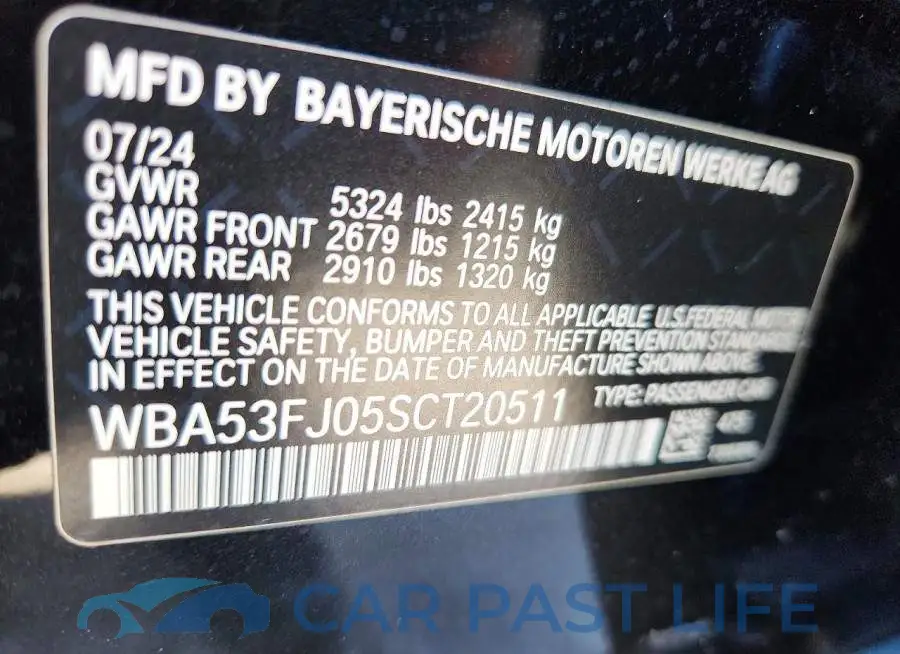 WBA53FJ05SCT20511# 12