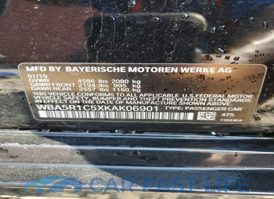 WBA5R1C5XKAK06901# 12