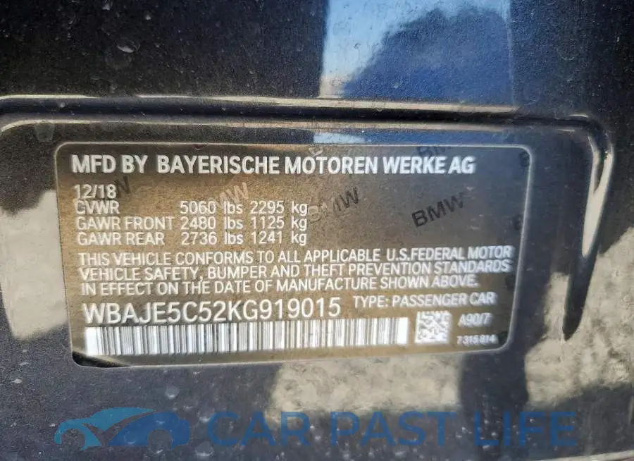 WBAJE5C52KG919015# 12
