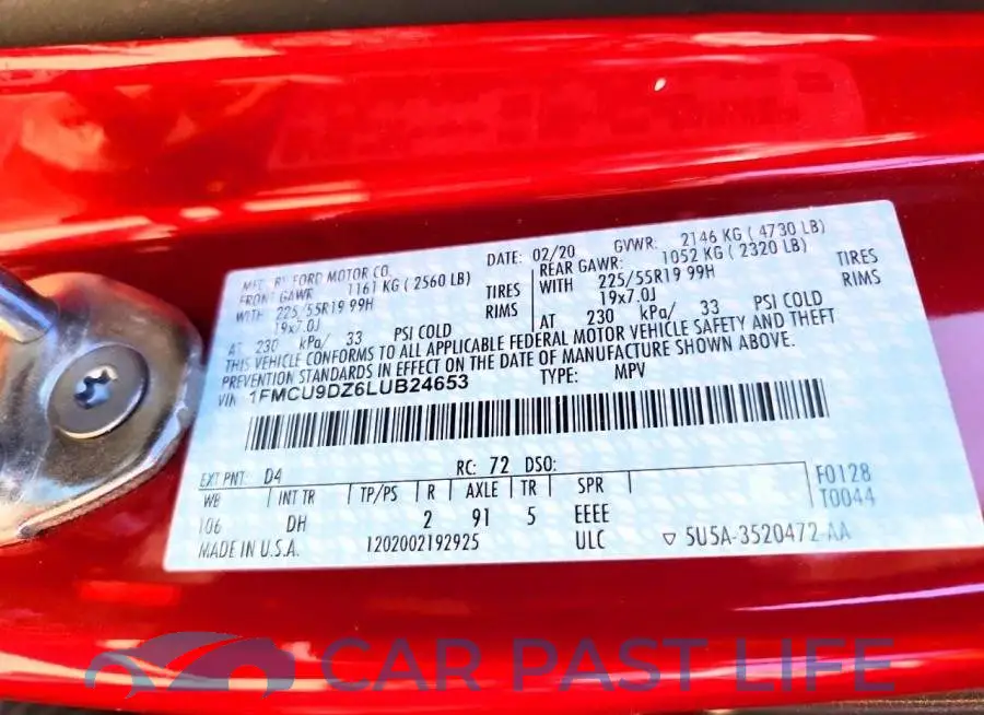 1FMCU9DZ6LUB24653# 13