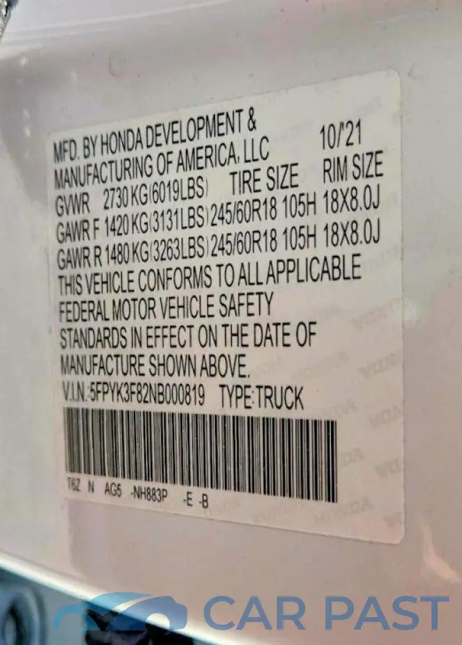 5FPYK3F82NB000819# 13