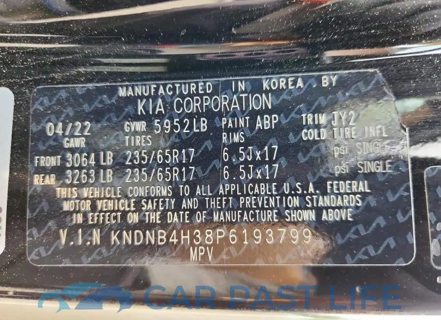 KNDNB4H38P6193799# 13