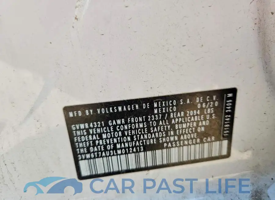 3VW6T7AU3LM012413# 12