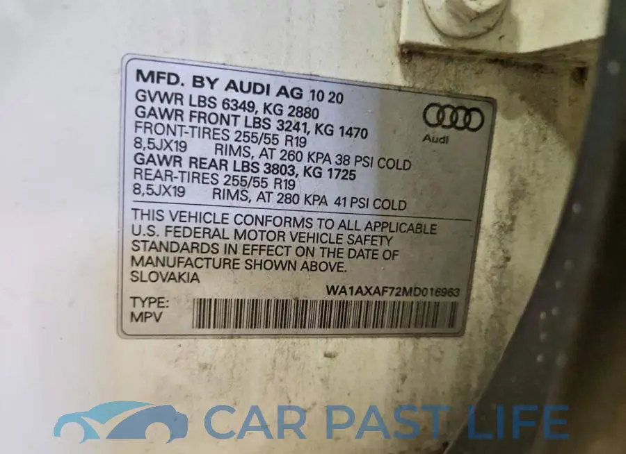 WA1AXAF72MD016963# 13
