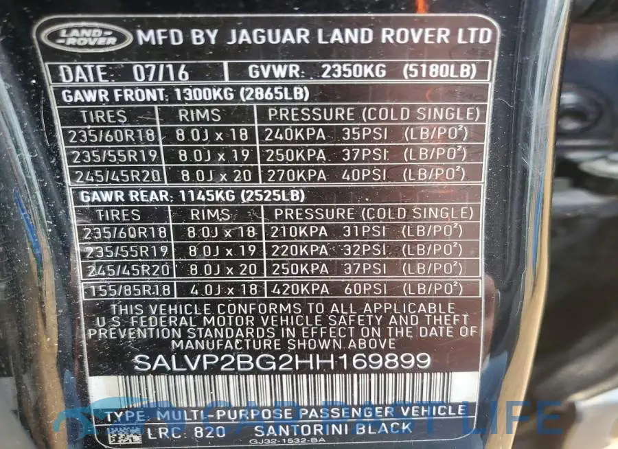 SALVP2BG2HH169899# 13