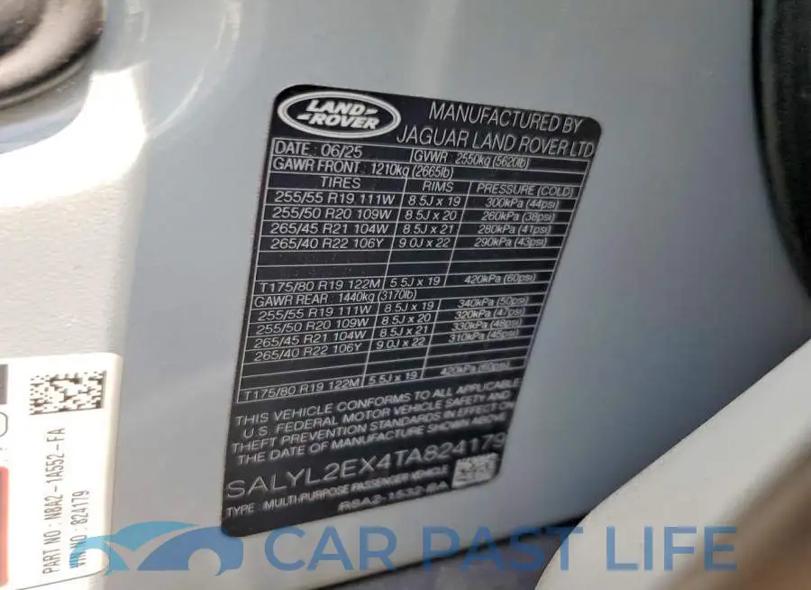 SALYL2EX4TA824179# 13