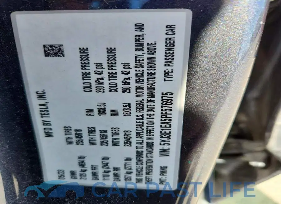 5YJ3E1EA5PF576975# 12