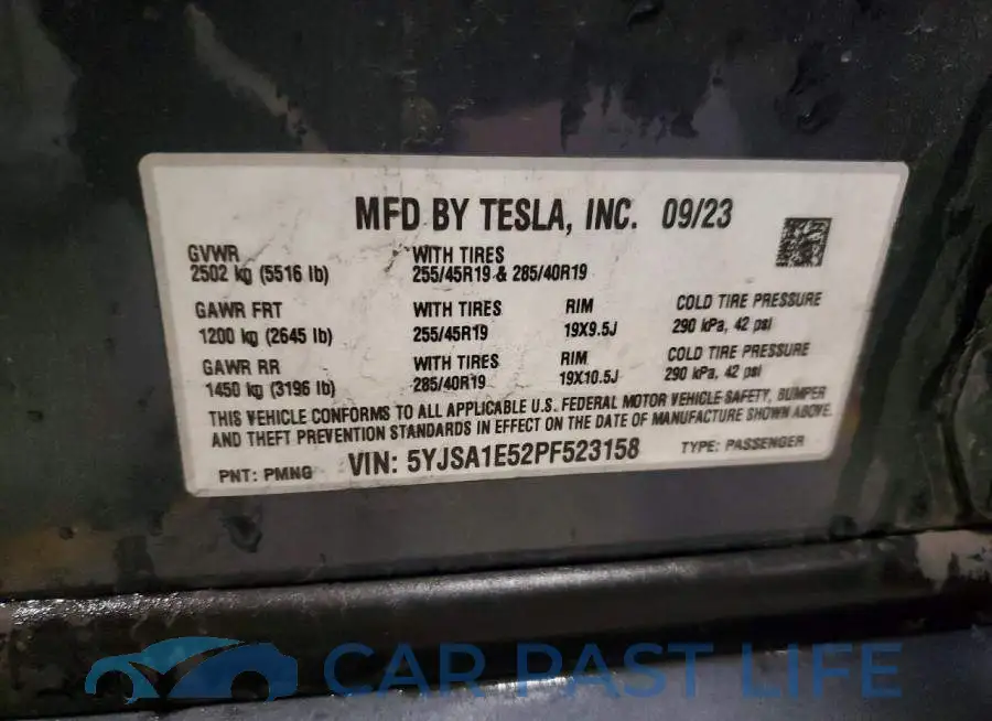 5YJSA1E52PF523158# 12