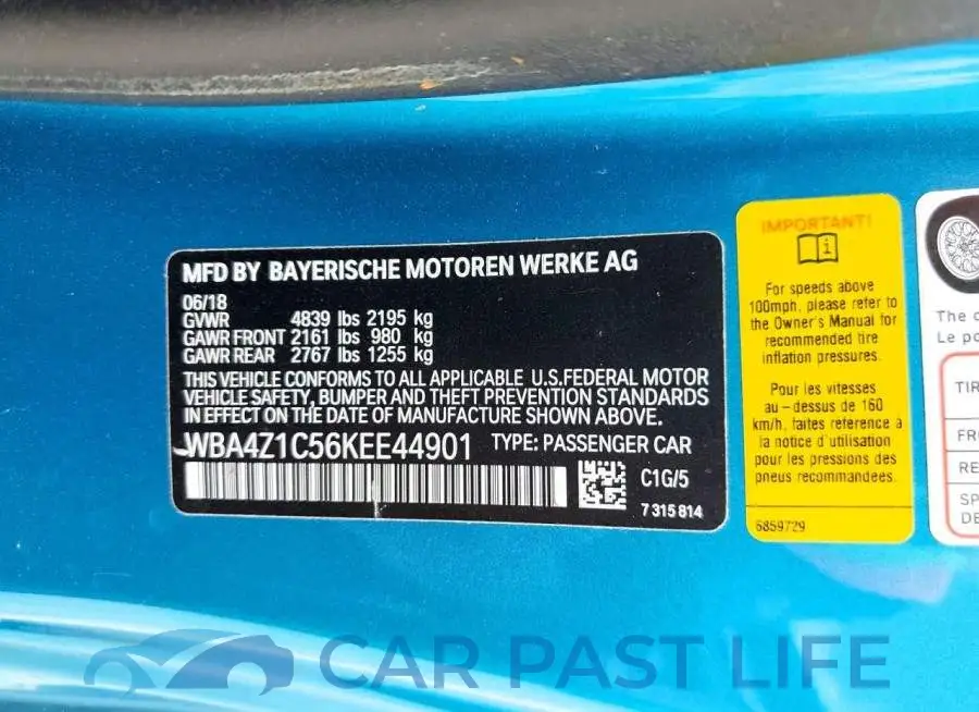 WBA4Z1C56KEE44901# 13