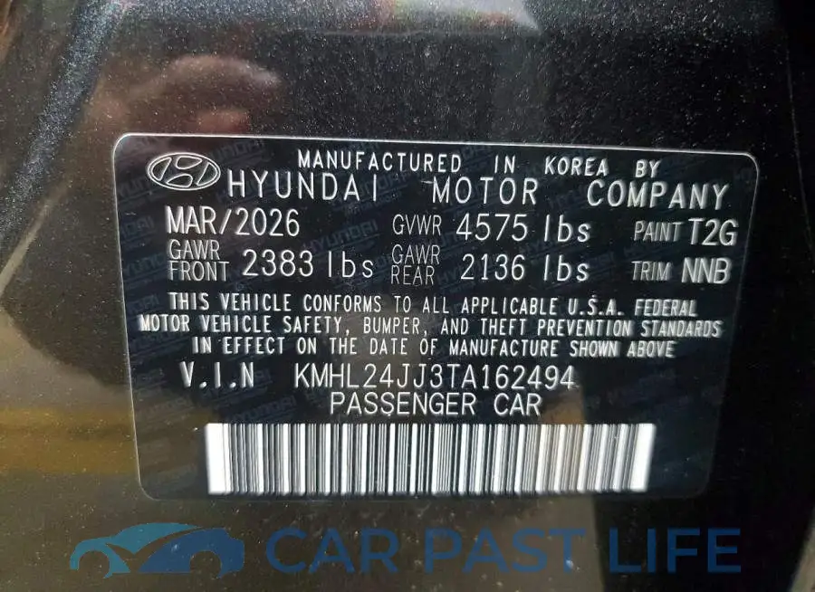 KMHL24JJ3TA162494# 12