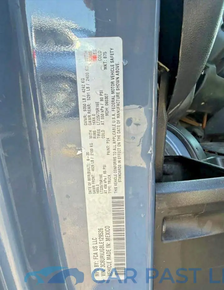 3C6URVJG8LE129526# 11