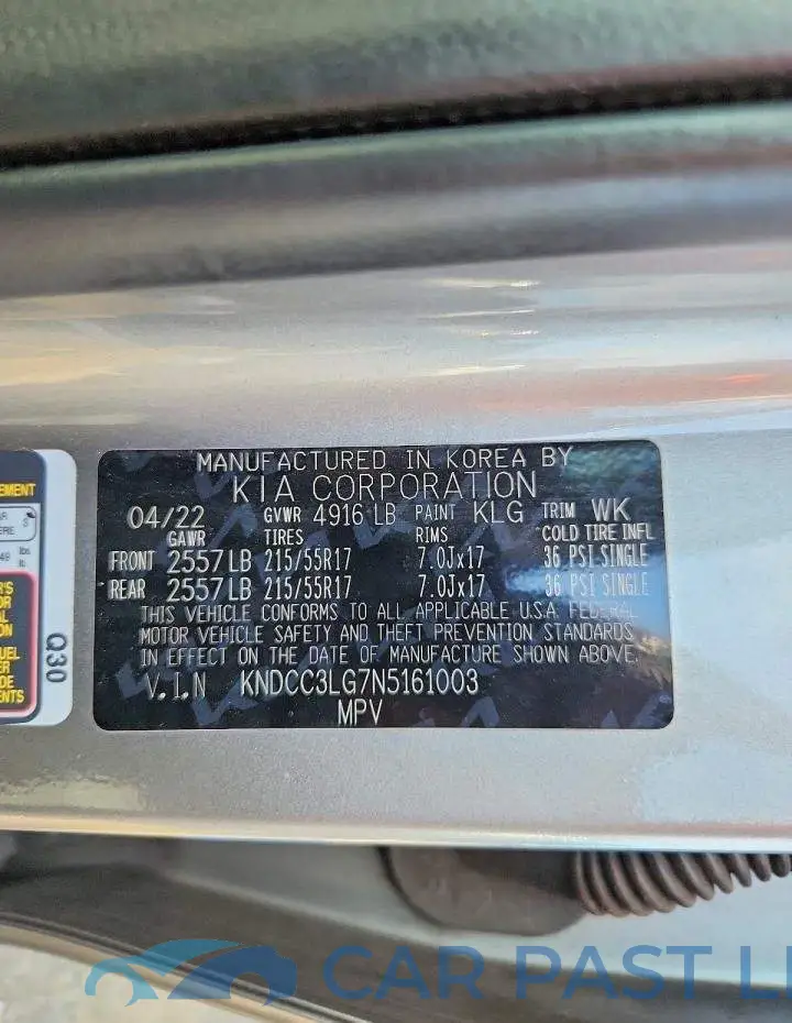 KNDCC3LG7N5161003# 13