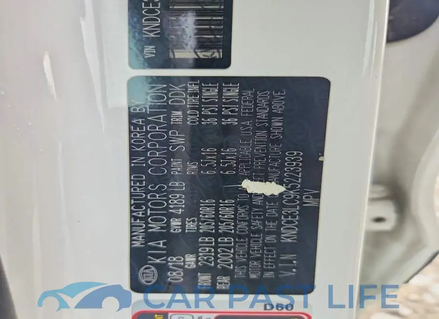 KNDCE3LC9K5223939# 12