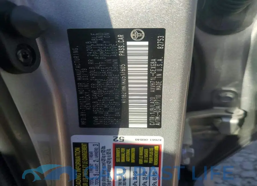 4T1B21HK1KU517605# 12