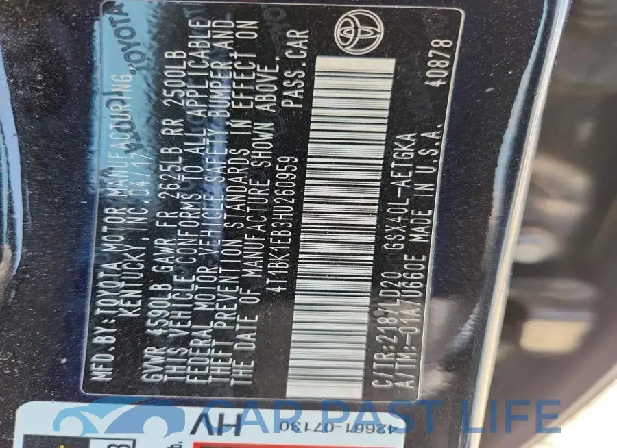 4T1BK1EB3HU260959# 13