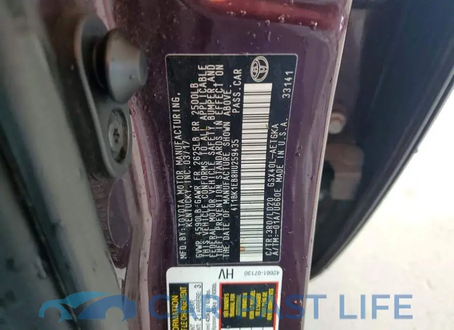 4T1BK1EB8HU259435# 12