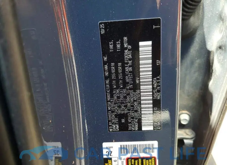 5TDAAAB57TS110786# 13