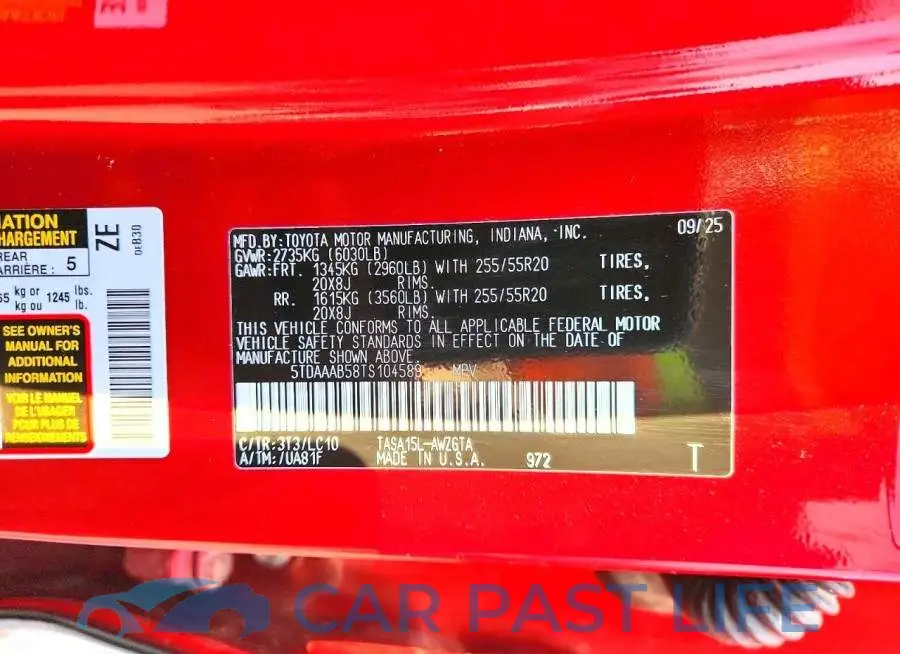 5TDAAAB58TS104589# 13