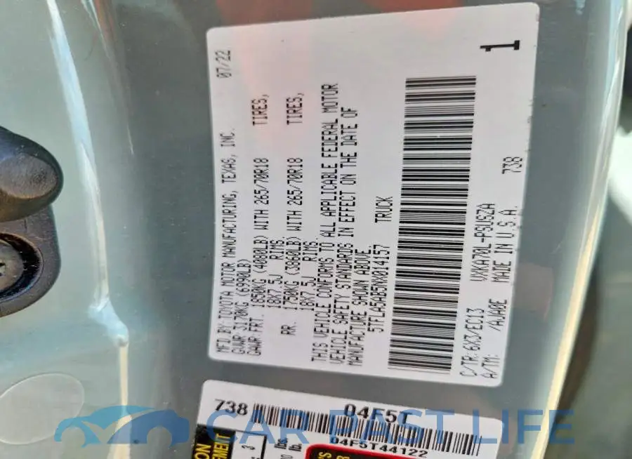 5TFLA5AB5NX014157# 13
