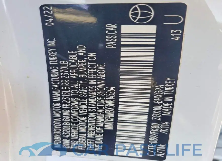 NMTKHMBX3NR145264# 12