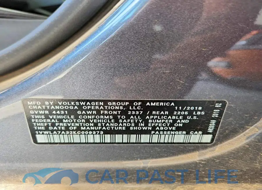1VWLA7A32KC009373# 13