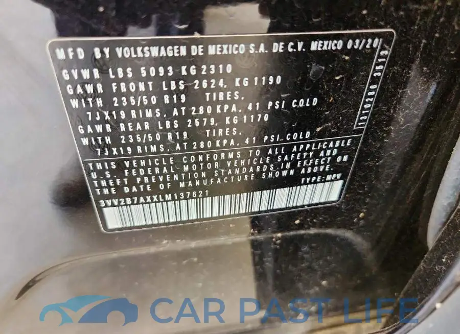 3VV2B7AXXLM137621# 13