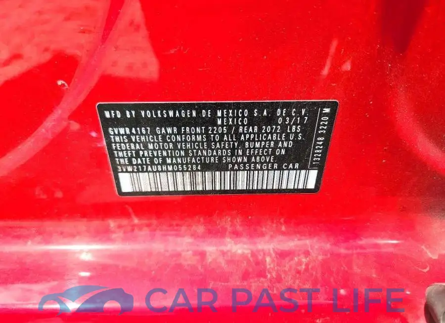 3VW217AU8HM055284# 12
