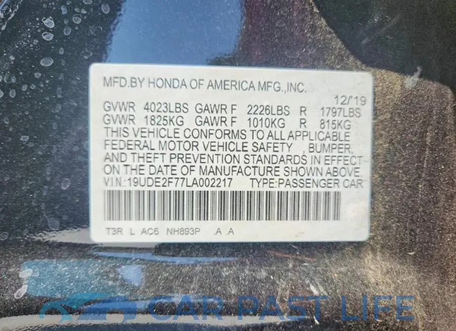 19UDE2F77LA002217# 13