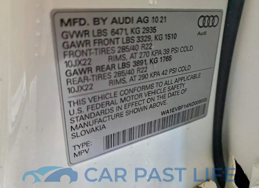 WA1EVBF14ND008003# 12