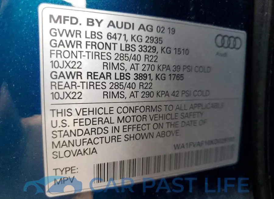 WA1FVAF10KD029702# 13
