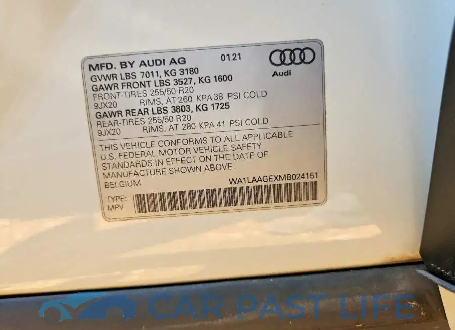 WA1LAAGEXMB024151# 13