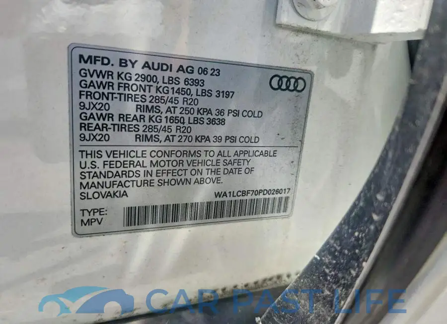 WA1LCBF70PD026017# 13