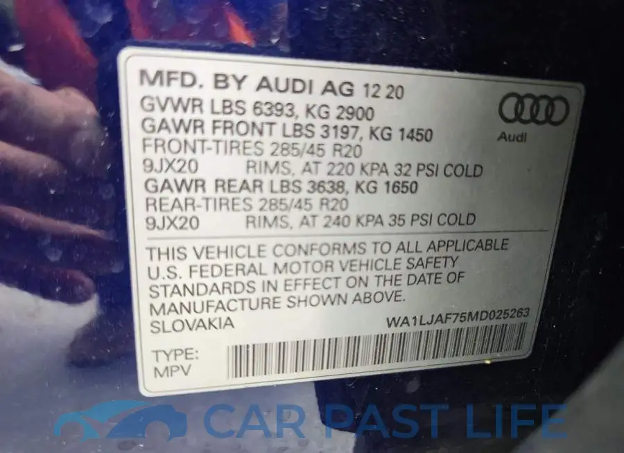 WA1LJAF75MD025263# 13