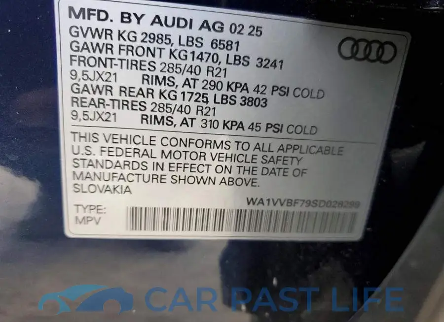 WA1VVBF79SD026299# 13