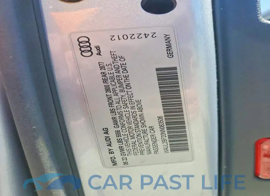 WAUL2BF20NN063506# 12