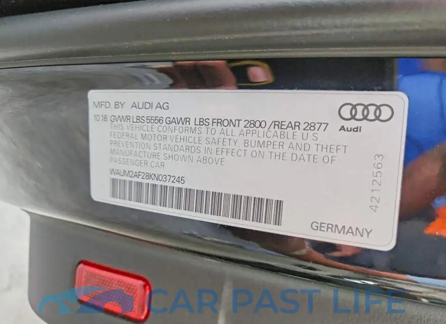 WAUM2AF28KN037245# 12