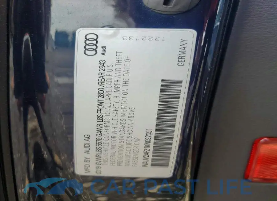 WAUV2AF21KN092091# 12