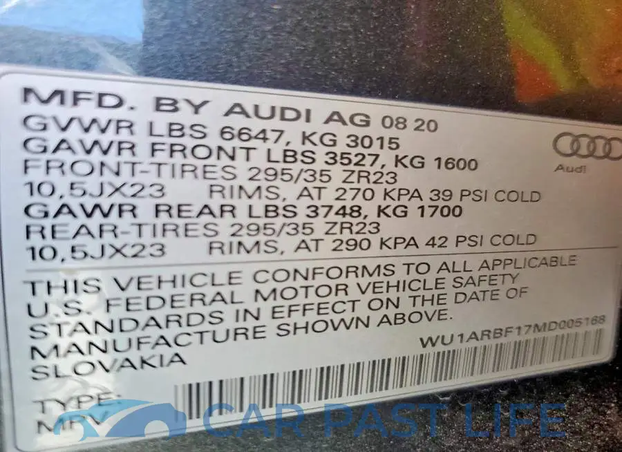 WU1ARBF17MD005168# 13
