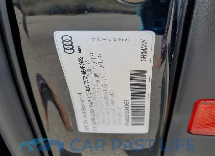 WUABWCF52KA900698# 12