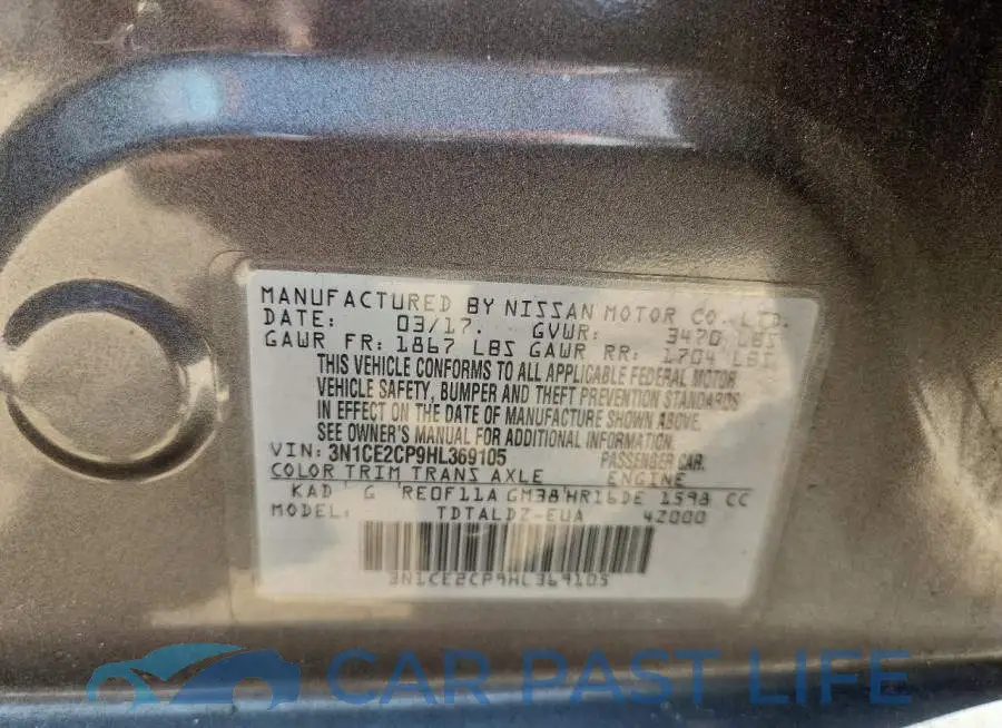 3N1CE2CP9HL369105# 12