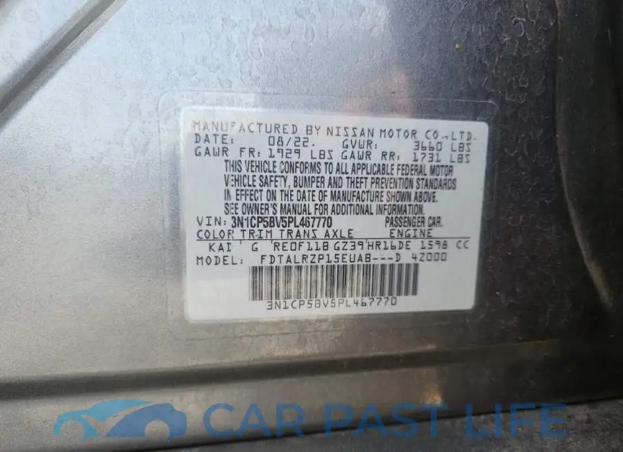 3N1CP5BV5PL467770# 13
